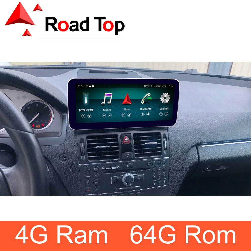 Discount 1920*720 Resolution Android Screen with GPS Navigation Radio Stereo Bluetooth for Mercedes Benz C W204 2008-2010 Comand Screen 0