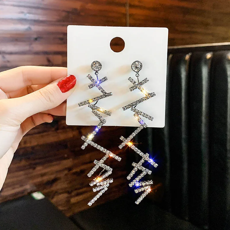 style Новые модные женские серьги в длинные хрустальные серьги корейские серьги-капельки Хрустальный цветок серьги подарок на вечерние - Окраска металла: style