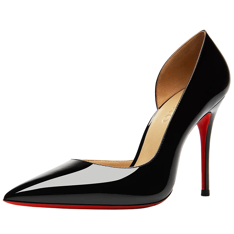 

Side Open Red Bottom Sandals Women Sexy High Heels Genuine Leather Summer Shoes Wedding Dress Stilettos Women Classic Shoe