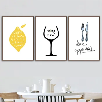 

Nordic Quote Picture Kitchen Home Decor Canvas Painting Wall Art Posters And Prints Wall Pictures For Bar Dining Room Decoration