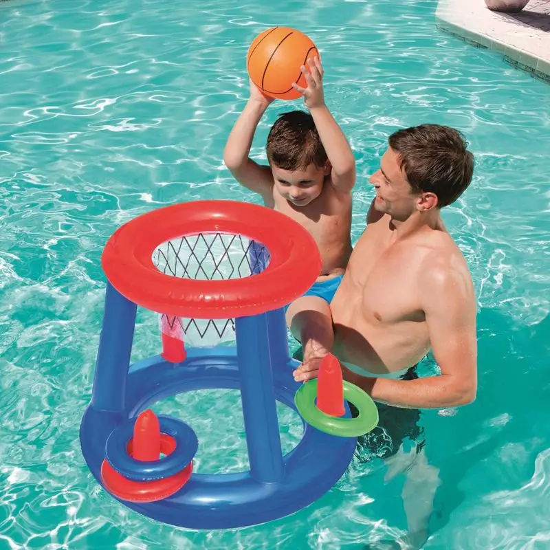 Водные виды спорта многофункциональный надувной плавающий баскетбол стенд детский бассейн игрушки