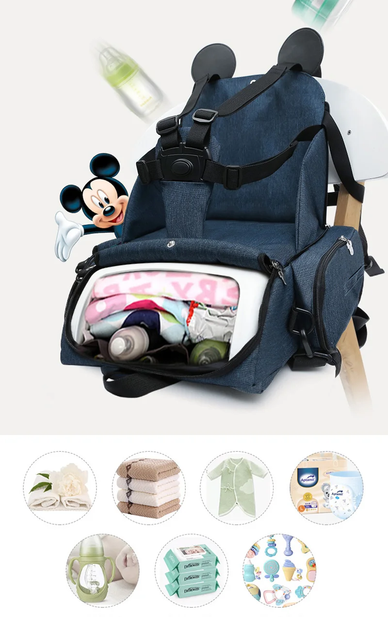 Сумка для обеденного стула Дисней, многофункциональная сумка для подгузников, новинка, Stlye, водонепроницаемая сумка для мамы, рюкзак для подгузников, дорожные сумки для мам
