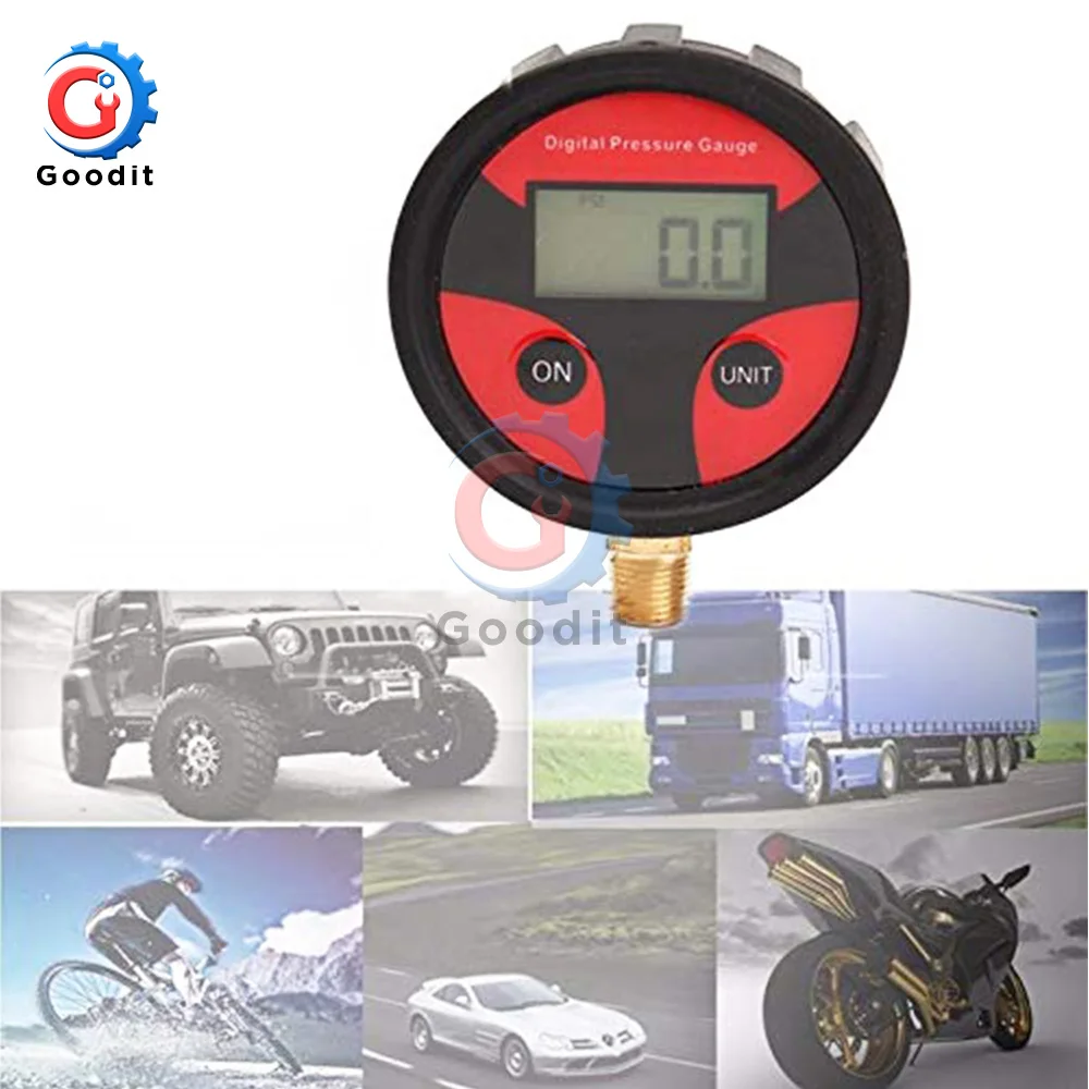 0-200PSI датчик давления воздуха Dial Meter Тестер медной резины цифровой датчик давления в шинах Инструмент для автомобиля грузовика мотоцикла авто шины