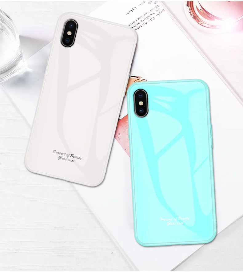 Macaron стеклянный чехол для Apple iphone X XR, Модный милый Противоударный задняя крышка для iphone XS Max, задняя крышка для телефона