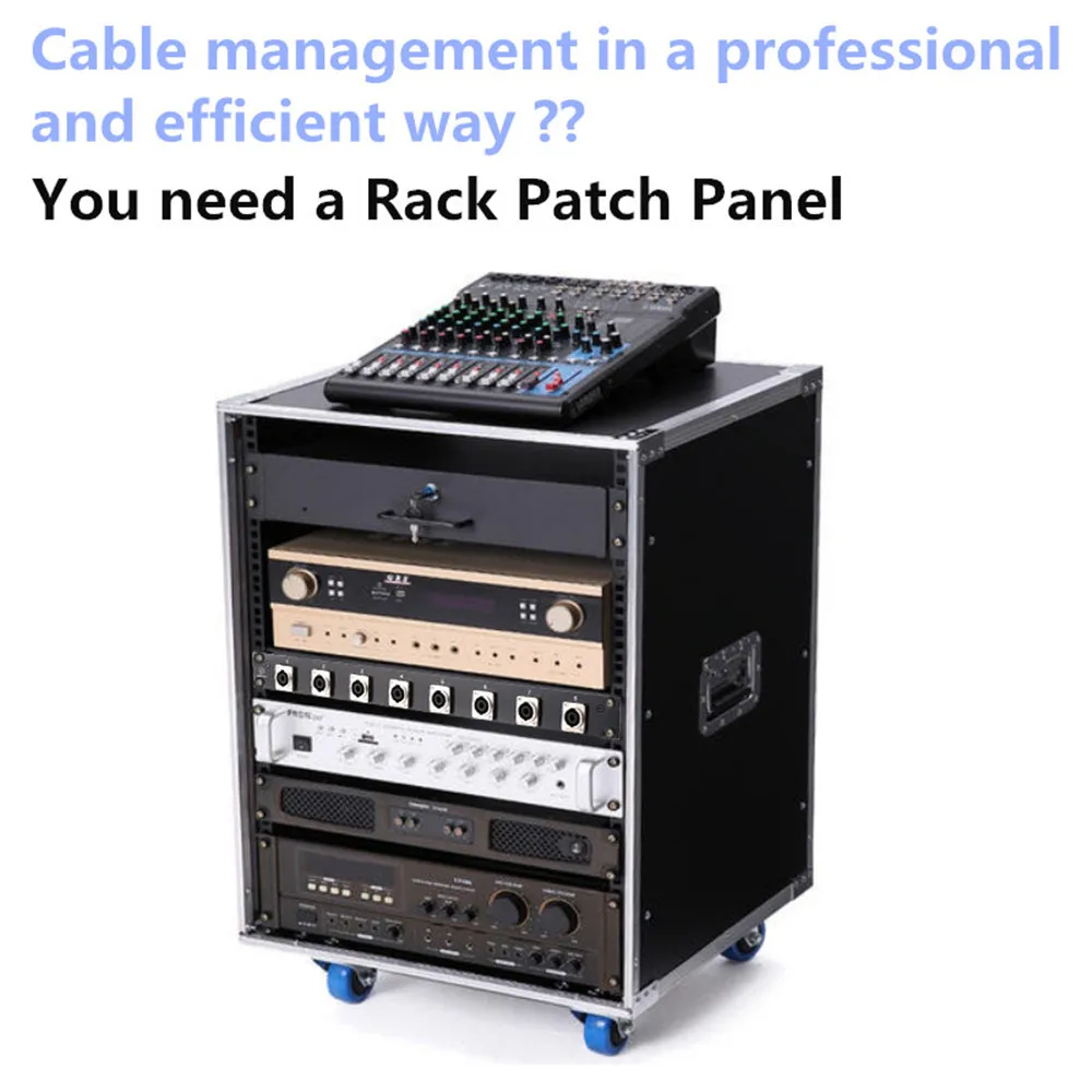 Case do Vôo Montagem para o Cabo de Áudio Rack Remendo Painel 16 Vias Speakon Chassi Connnector 1u Altifalante Profissional Plugue Masculino 8 12 - Image 5
