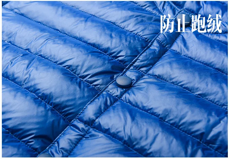 Winter Korean-style Thin down Jacket Men Youth Crew Neck down Feather Liner Collarless Short Large Size Coat Fashion
