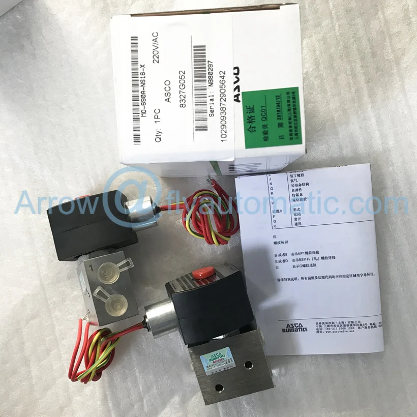 ASCO 8327G052 EF8327G052 1/" Нормально открытый 3/2 способов из нержавеющей стали Соленоидный клапан