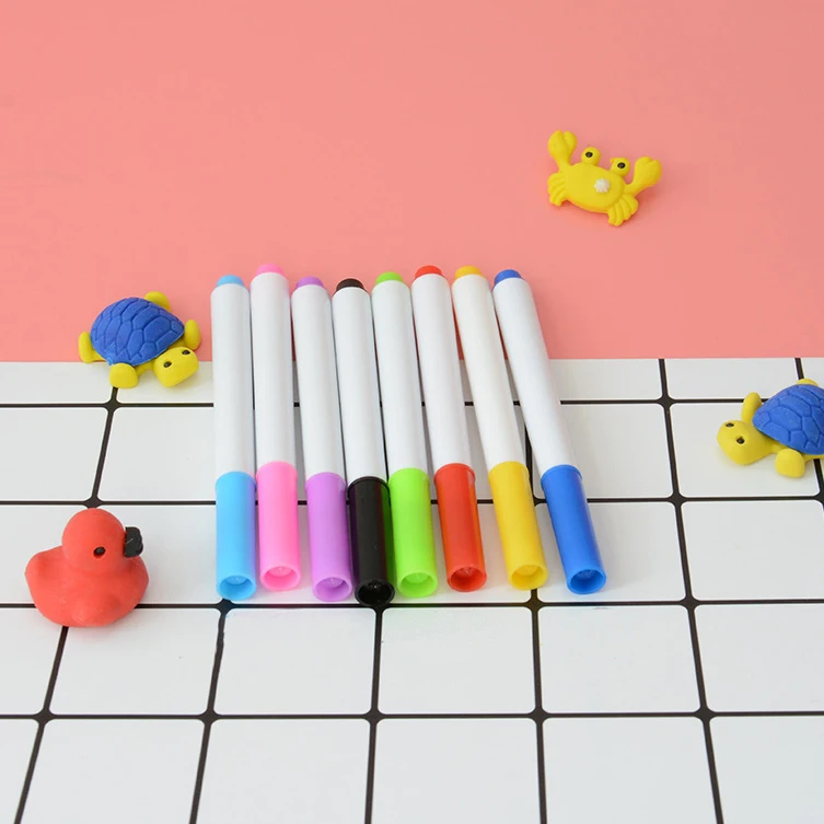 

8 Watercolor Pens Whiteboard Marker Pens Rubber Markers Writing Water-colour Brush Water Color Pen School Child Stationery