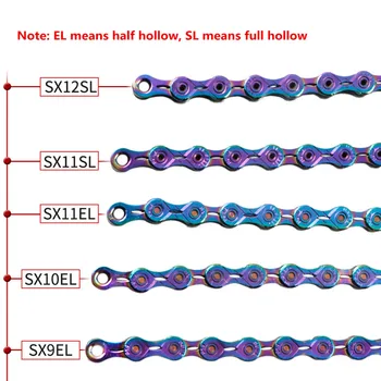 

MTB Mountain Bike Road Bicycle Variable Speed Shifter Chain 9/10/11/12 Speed Half/Full Hollow Colorful Chains