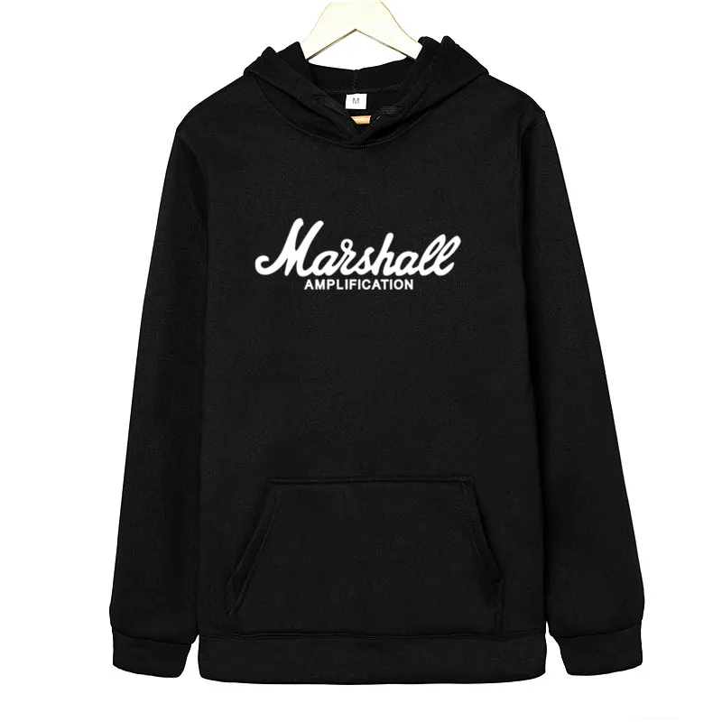 black Толстовка Marshall с логотипом Amps усиленная гитара Герой Хард Рок кафе музыка толстовки и свитшоты модная мужская Толстовка для отдыха - Цвет: black