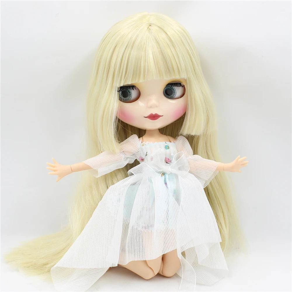 Neo Blythe Doll with Blonde Hair, White Skin, Shiny Cute Face & Factory Jointed Body 2