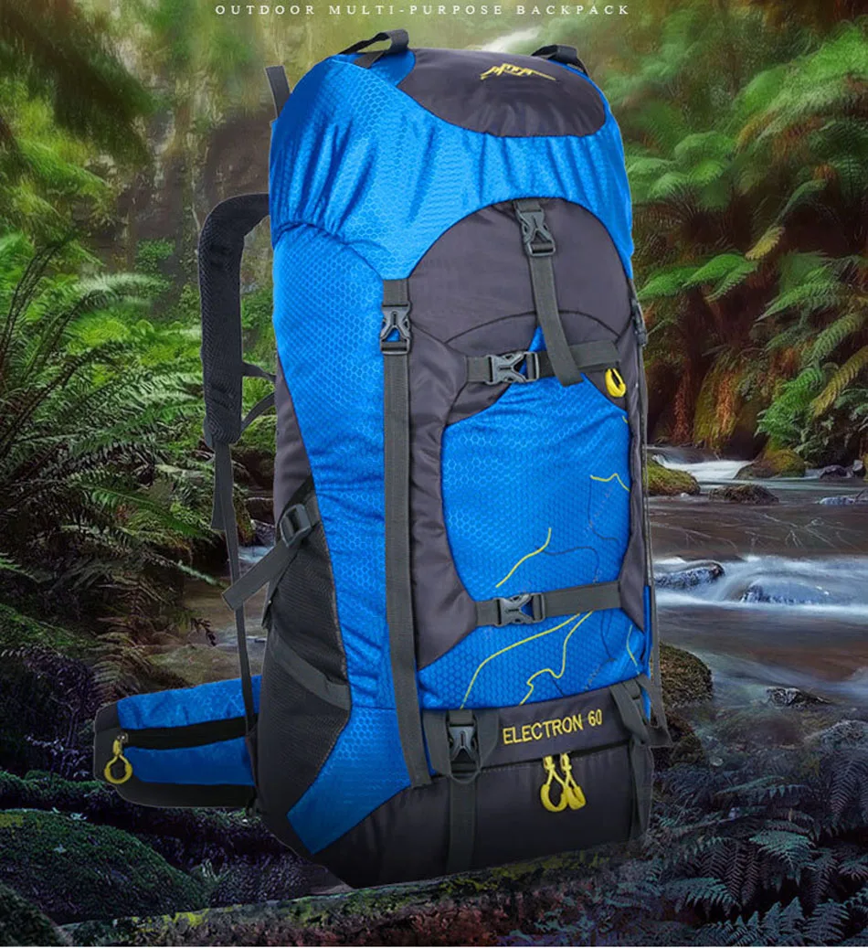 

Outdoor Waterproof Bags Backpack Mountaineering Climbing Sports Rucksack 60L Travel Bag