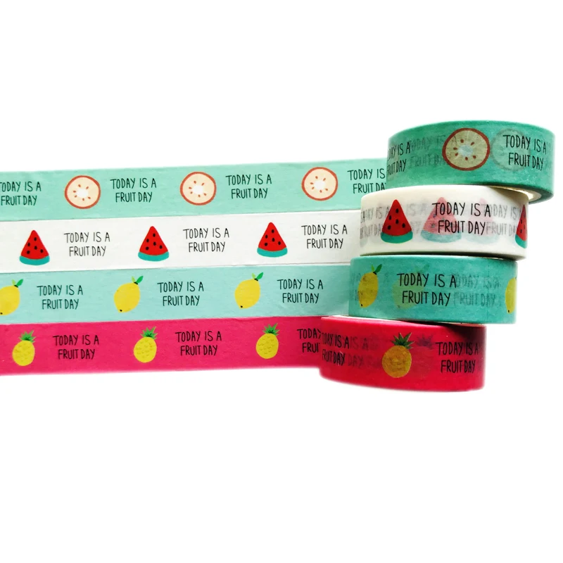 

1.5CM*5M Cute Summer Fruit Series Lemon Pineapple Masking Tape Album Scrapbooking Decor Washi Tape Stationery Stick Label