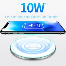Qi Беспроводной Зарядное устройство 10 Вт для samsung S10 huawei P30 iPhone XS быстро Беспроводной зарядного устройства совместим со всеми Беспроводной зарядка телефонов