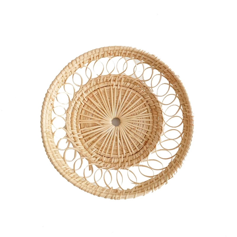 

Rattan Fruit Basket Hand-Woven Tray Breakfast Bread Small Basket Fruit Tray Home Living Room Storage Basket