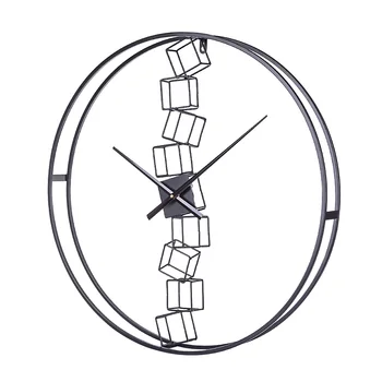 

High Quality 24 Inches 60cm Retro Creative Ring Wrought Iron Wall Clock Silent Wall Clock Decor - Black
