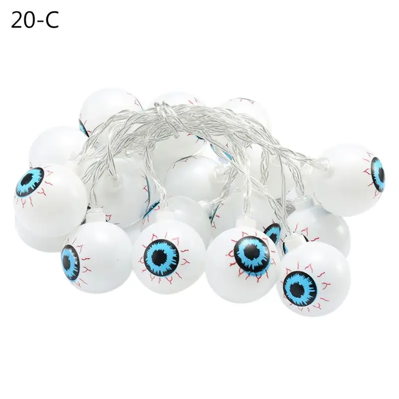 20 светодиодов светящийся Ghost Eyeball String Light Хэллоуин жуткая лампа для дома вечерние дворы