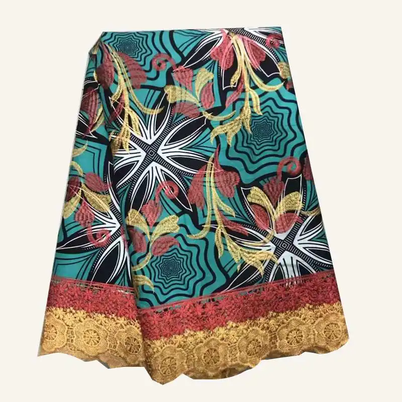 Вышитая восковая ткань в африканском стиле гипюр и кружева африканская кружевная ткань в нигерийском стиле кружевная ткань для платья 6 ярдов/Лот
