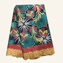 Вышитая восковая ткань в африканском стиле гипюр и кружева африканская кружевная ткань в нигерийском стиле кружевная ткань для платья 6 ярдов/Лот