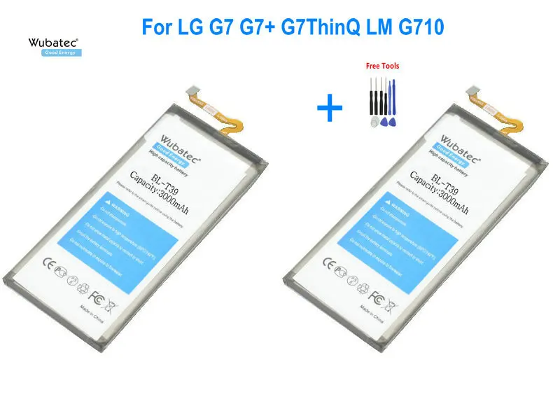 Wubatec 2x3000 mAh/11.5Wh BL-T39 BLT39 BL T39 Сменный аккумулятор для LG G7 G7+ G7ThinQ LM G710 батареи+ набор инструментов для ремонта