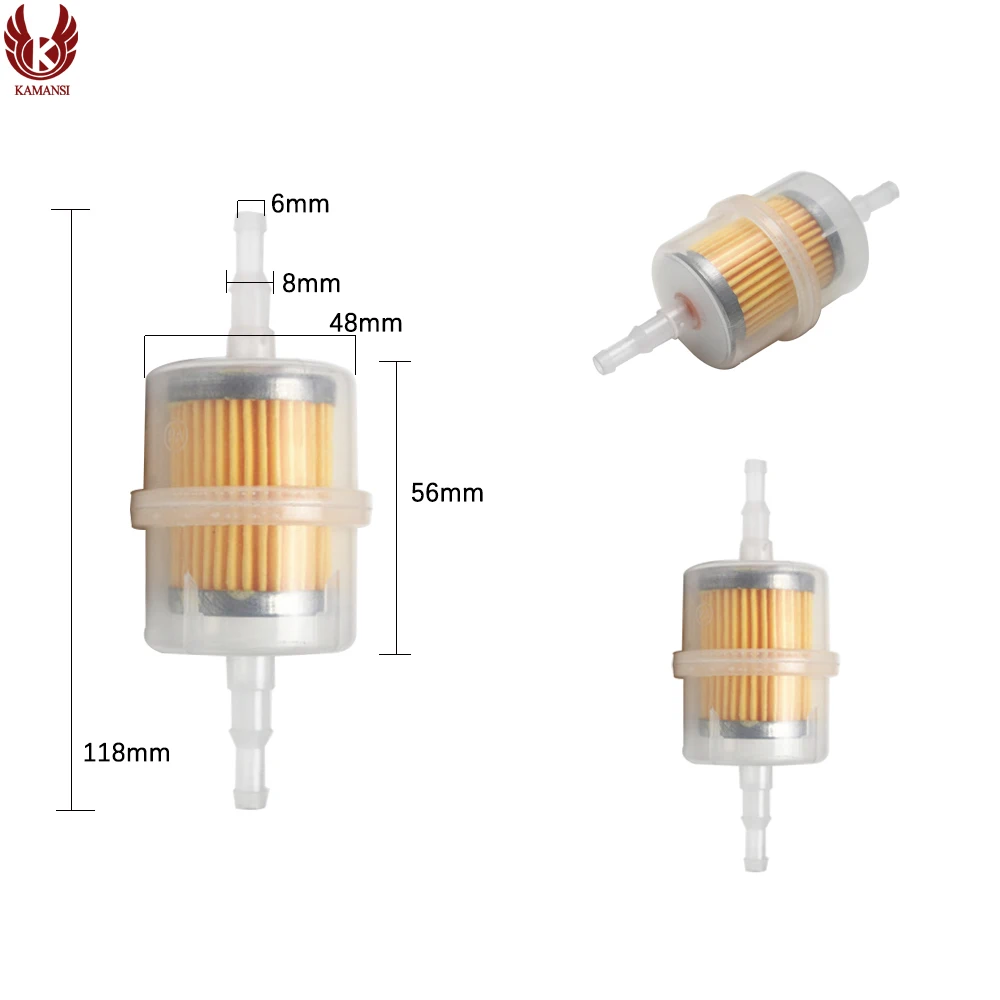 2 шт. 6 мм топливный фильтр для мотоцикла модифицированный прозрачный масляный фильтр пластик и медь тип-c для мотокросса бензин