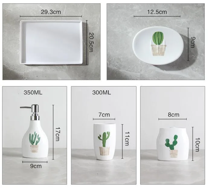 Скандинавские керамические Товары для ванной комнаты из шести частей, Простые Модные чашки для полоскания рта, пластиковый поднос, товары для дома