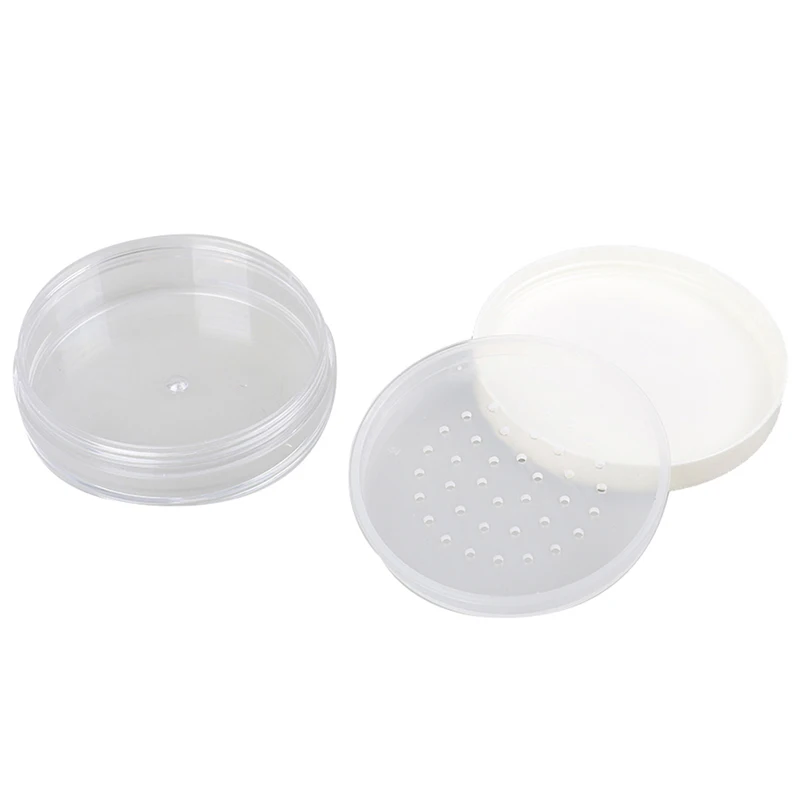 New 8ml Plastic Empty Clear Loose Box Reusable Makeup Cosmetic Container Cosmetic Jar Pot White Cap Empty Loose Powder Box