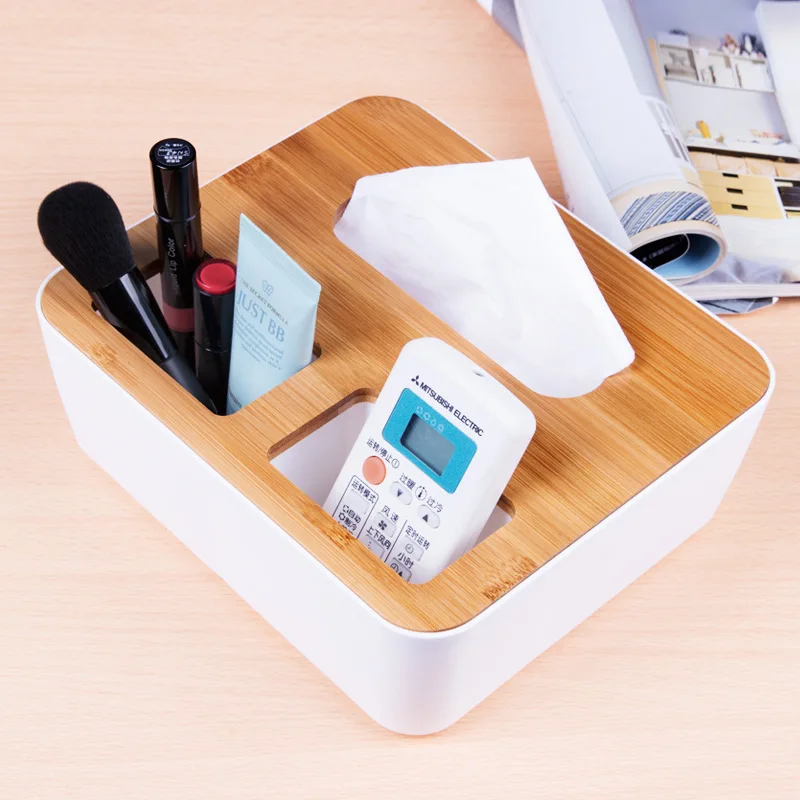 GOALONE многофункциональная коробка для хранения ткани бамбуковая деревянная крышка органайзер для хранения держатель дистанционного управления коробка для салфеток для домашнего офиса