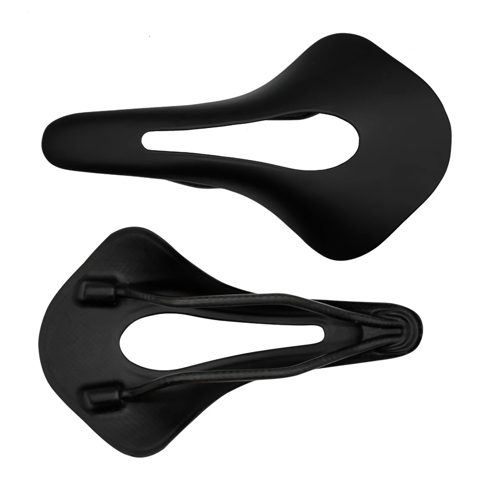 

Aspide Road Bike Saddle Carbon White Black Fiber + Leather Bike Bicycle Seat Saddle Cushion Bow Rail 114g