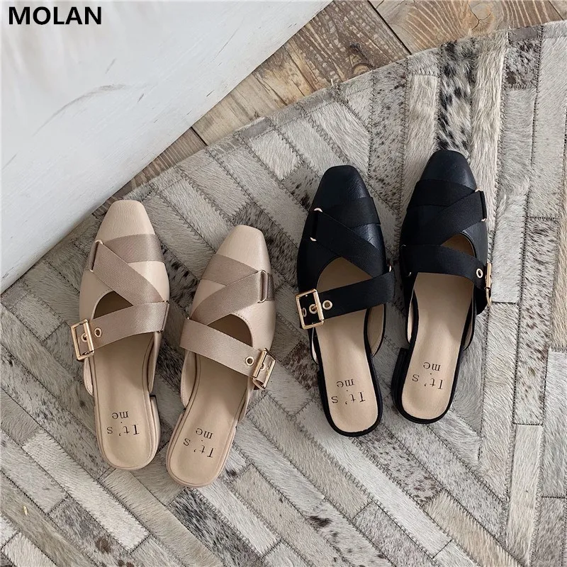 MOLAN/фирменный дизайн Новинка 2020 года корейская мода роскошные Тапочки на плоской
