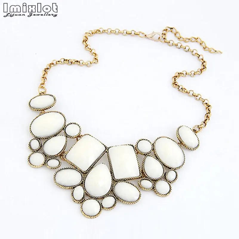 Модное Золотое эффектное ожерелье s& Подвески для женщин Collier Femme винтажное геометрическое ожерелье из смолы ожерелье женское колье ювелирные изделия