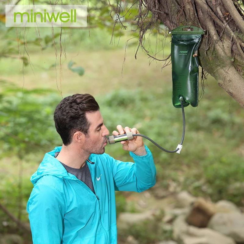 Miniwell L630 портативная система очистки воды для выживания с гравитационной сумкой для воды для кемпинга и пеших прогулок