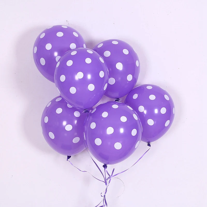 purple dot 10pcs Детские Мультяшные вечерние шары на день рождения с изображением милой пчелки, латексные шары, флаги, игрушки на день рождения детей - Цвет: purple dot 10pcs