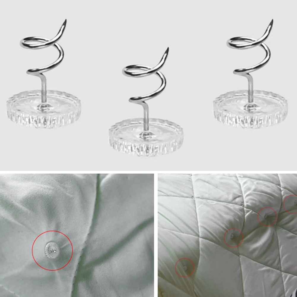 50 шт./100 шт. штифты стеганая обивка Slipcover диван кровать юбка спираль прозрачная мебель стул гвоздь из нержавеющей стали