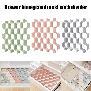 

Newly Adjustable Drawer Organizer Honeycombs Clapboard Divider Separator DIY Drawer Divider Underwear Socks Organizer TE