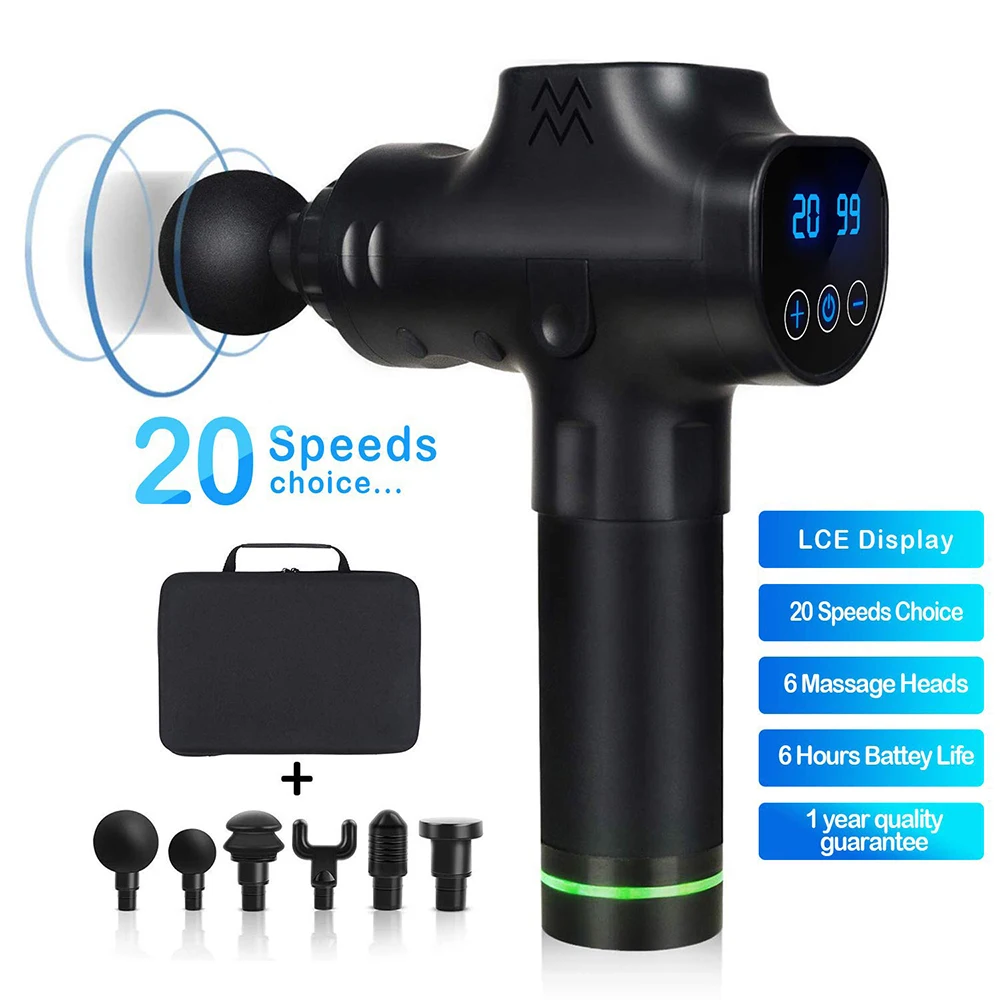 Lcd Display Body Massage Gun Exercising Muscle Electric Massager Gun