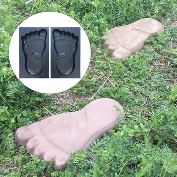 

1 Pair DIY Path Garden Decor Black Park Landscape Stone Outdoor ABS Foot Shape Floor Beach Lawns Paving Mold Stepping
