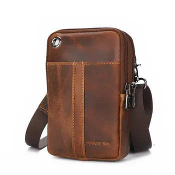 

2020 MEN'S Genuine leather BELT WAIST bag military Fanny PACK molle small money phone WAIST PACK bum pouch PURSE