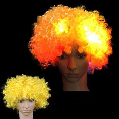 Наряды взрывные стили светодиодные парики вьющиеся волосы футбольные вентиляторы вечерние головные уборы украшения для дня рождения карнавал Рождество - Цвет: K