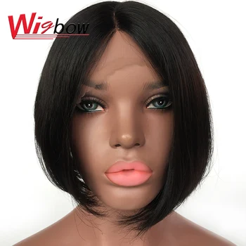 

Short human hair wigs for black women Brazilian human hair straight short bob lace front wigs human hair with free shipping