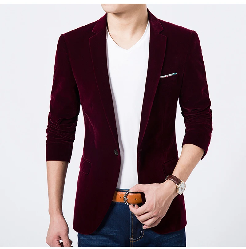 Blazers Men's Coats Autumn Jacket Masculino Men's Suit Velvet Hombre Solid Slim Fit Groom's Clothes Smart Casual Mens Clothes Blazers Men's Coats Autumn Jacket Masculino Men's Suit Velvet Hombre Solid Slim Fit Groom's Clothes Smart Casual Mens Clothes