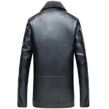 Новая зимняя одежда для молодых людей с плюшем и толстой кожаной курткой Мужская теплая Повседневная куртка с длинным рукавом