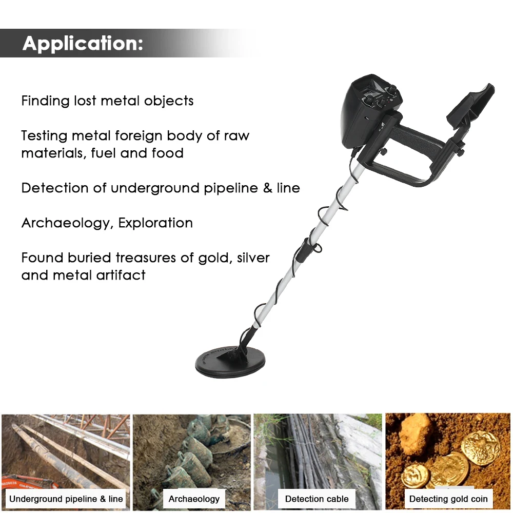 

KKMOON Underground Pinpoint Metal Detector MD4030 Gold Seeker Metal Circuit Detector Adjustable Height Waterproof Search Coil