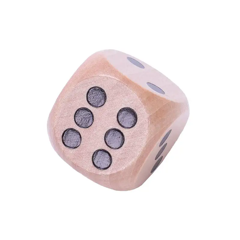 10 шт. Шестисторонние D6 кости для настольной игры, сделанные из дерева-натуральный
