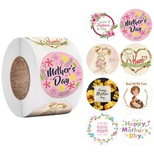

500pcs/roll Mother's Day Decorative Stickers Gift Box Packaging Seal Labels Self Adhesive DIY Party Stickers Moms Gift Decor Tag