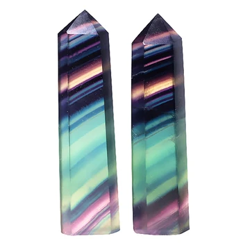 

Original Stone Fluorite Six Prisms Colorful Fluorite Ornaments Purple Fluorite Green Fluorite Six Prisms