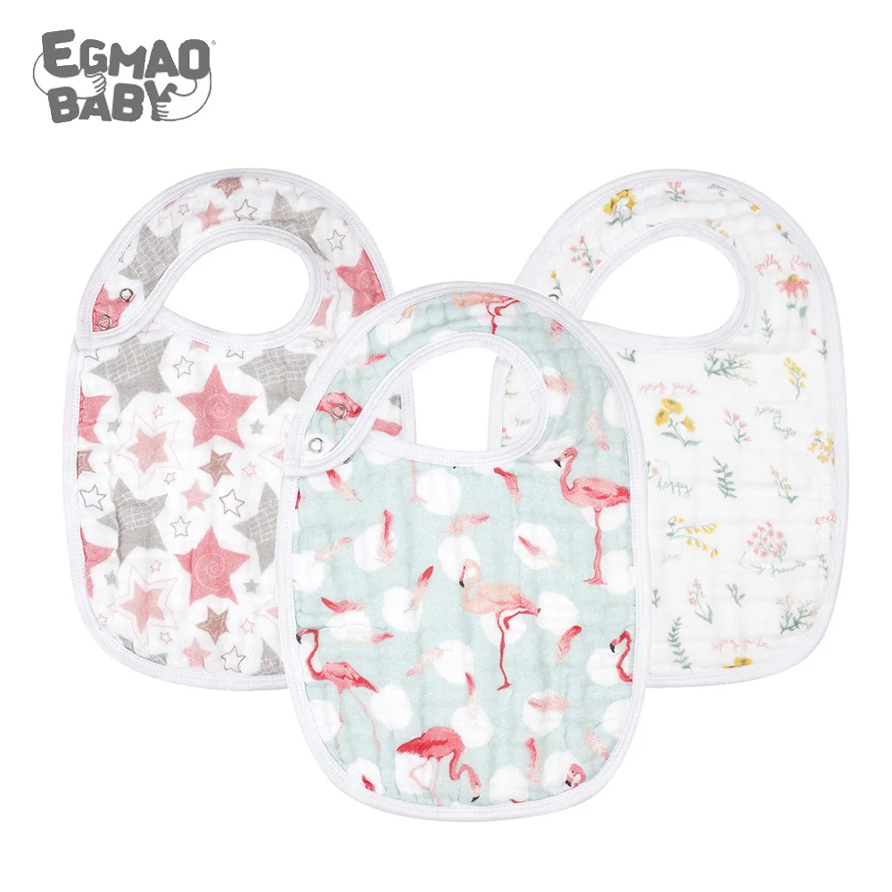 Hot Seller 100%Cotton Bibs Burp-Cloth Adjustable Infants Toddlers with for Snaps 3pcs/Lot 3pcs/Lot 1gNWbqm0rLN