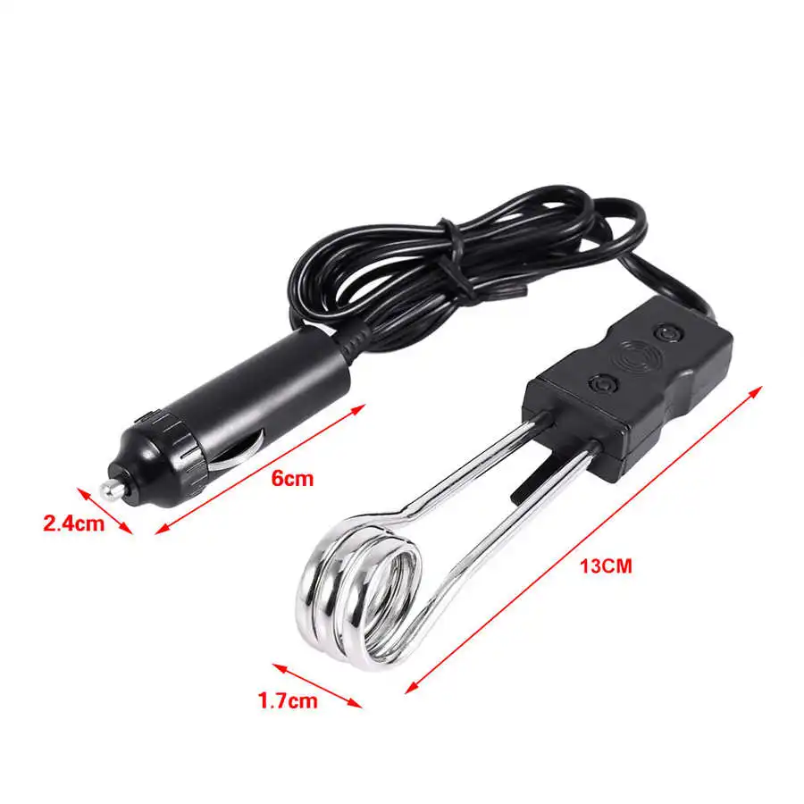 Immersion Heater Portable Instant Hot Water Heaters 12V/24V Mini Electric Car Water Heater Coffee Immersion Travel