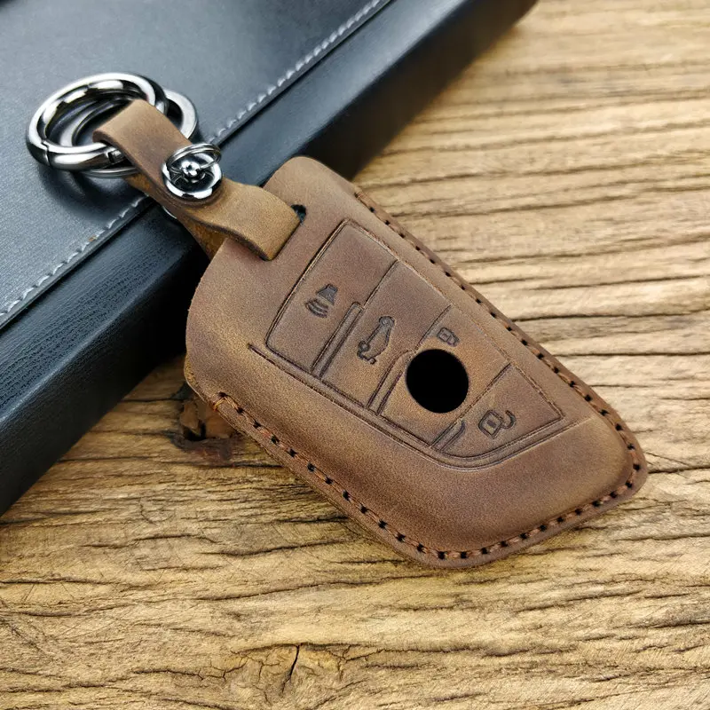 

Key case for car Leather for BMW X5 F15 X6 F16 G30 7 Series G11 X1 F48 f39 car key case keychain car holder car accessories new