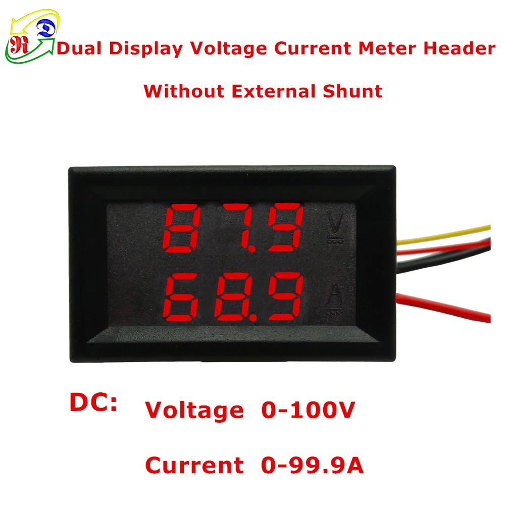 RD dual LED Display Car Voltage Current Meter 0.28 DC 0-100V/100A 5 ...